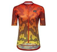 GORE WEAR Women's Breathable Cycling Jersey, Rain Camo, Fast Moisture Wicking, With Pockets, Short Sleeve Cycling Shirt, Fireball, 38