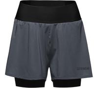 GORE WEAR Womens Concurve 2in1 Shorts, Lab Graphite/Black, S EU