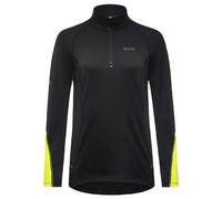 GORE WEAR Womens M Long Sleeve Zip Shirt, Black/Neon Yellow, 42 EU