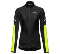 GORE WEAR Women's Thermal Long-sleeved Shirt with Zipper, Multisport, Black/Neon Yellow, 34