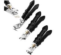 Goredny Orthoclip Nail Clippers, Graddi/Goowebs/Glosrity Orthoclip, 180° Wide Jaw Opening Toe Nail Clippers for Thick Nails for Seniors Long Handle, Splash-Proof (A+B+C)