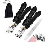 Goredny Orthoclip Nail Clippers, Graddi/Goowebs/Glosrity Orthoclip, 180° Wide Jaw Opening Toe Nail Clippers for Thick Nails for Seniors Long Handle, Splash-Proof (Flat+Oblique)