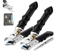 Goredny Orthoclip Nail Clippers, Graddi GooWebs OrthoClip, Stainless Steel Toenail Clippers for Seniors, 180° Wide-Mouth Bite, Ergonomic Long Handle with Anti-Slip Grip, Splash-Proof (2pcs)