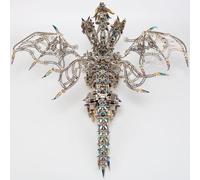 Gorekia 3-Headed Dragon Model Kit, 2900+ PCS, Metal Mechanical Dragon, Cyborg and Mythical Fusion, Ideal Educational Gift for Ages 16+