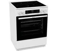 Gorenje GEC6C 40 WD Electric Standing Cooker with Glass Ceramic Hob, 60 cm, 71 Litres, Quick Heating, PerfectGrill, Pizza Mode, AquaClean, White