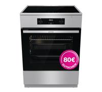 Gorenje GEIT6C60XPG Electric Standing Cooker with Induction Hob, 60 cm, 71 Litres, AirFry, Child Safety, GentleClose, AquaClean, BridgeZone, PowerBoost, Stainless Steel