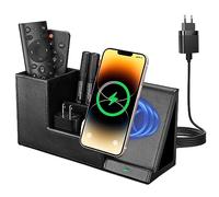 GORESE 2-in-1 Pen Holder Desk Organiser with Fast Wireless Charger, Office Organiser, Office Supplies, 10 W Inductive Charging Station for iPhone 14 13 12 Pro Max Samsung Galaxy S23/S22/S21/S20/S9