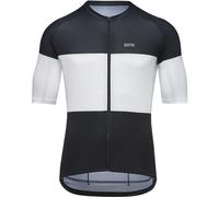 GOREWEAR Breathable Men's Cycling Jersey, Spirit Stripes, Fast Moisture Wicking, Unique Design, Short Sleeve Cycling Shirt Black/White