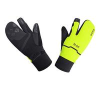 GOREWEAR WINDSTOPPER Thermo Split Gloves, Black / Neon Yellow, 8