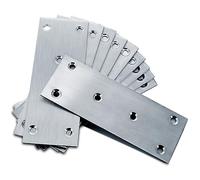 Gorffy 10pcs Flat Brackets for Wood, 128 × 48 × 1.70mm Flat Joining Plates, Sleeper Bracket Heavy Duty, Stainless Steel Mending Plates for Connector, Metal Brackets for Wood Fixing