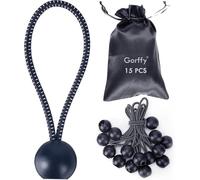 Gorffy Bungee Cord with Balls 15pcs, Tarpaulin Bungee Balls Cords 5.7" | Bungee Cord Balls Heavy Duty Bungee Strap Ties Ball,Elastic Ties Bungee Ties for Camping Tarp Luggage and Household Items