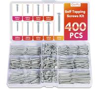 Gorffy Wood Screws, 400PCS Wood Screws Assortment, M3,M3.5,M4 Screws for Wood, Countersunk Self Tapping Screws, Zinc Coated Assorted Woods Screw for DIY, Furniture & Repairs