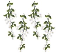 GORGECFAFT 2 Pair Green Leaves Floral Lace Applique Leaves Vine Lace Applique Forest Green Leaf Flower Patches Embroidered Lace Trim Daisy Sewing Applique Crafts for Costume Clothing DIY Craft Project