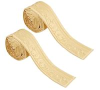 GORGECFAFT 2 Rolls 2.3mx7.8cm Flexible Mirror Wall Base Edging Frame Lines Peel and Stick Foam 3D Wallpaper Border Self Adhesive Crown Molding Baseboard Trim for Home DIY Furniture Decor (Moccasin)