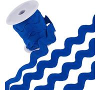 GORGECRAFT 1.34 Inch Large Rick Rack Trim Jumbo RIC Rac Ribbon 10 Yards Huge Rickrack Christmas Zig Zag Wave Bending Fringe Trim Woven Braided Fabric S Shaped Lace for Sewing Crafts