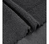 GORGECRAFT 1.8x1 Yard Black Solid Sherpa Plush Fleece Fabric Lambs Wool Fabrics Anti Pill Faux Lambskin Lined Lining Material Cloth DIY Sewing Crafts Materials for Background Crafts Materials Scarf