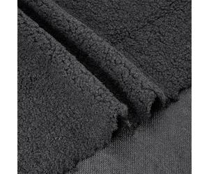 GORGECRAFT 1.8x1 Yard Black Solid Sherpa Plush Fleece Fabric Lambs Wool Fabrics Anti Pill Faux Lambskin Lined Lining Material Cloth DIY Sewing Crafts Materials for Background Crafts Materials Scarf