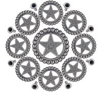 GORGECRAFT 1 Box 10 Sets Star Screw Back Buttons 31mm Pentagram Shape Hollow Out Antique Silver Metal Conchos Castings Decorative Leather Ornament Snap Fastener for Wallets Belts Vests Bags Crafts