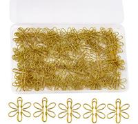 GORGECRAFT 1 Box 100Pcs Flower Paper Clips Gold Iron Metal Sunflower Paperclips Planner Journaling Paper Clamps Binder Clips Bookmarks for Home Office Supplies Desk File Organization Wedding Decor
