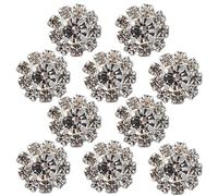 GORGECRAFT 1 Box 10Pcs Rhinestone Shank Buttons Silver Alloy Crystal Flower Shape Button Round Decorative Metal Buttons for DIY Sewing Crafts Shawls Dress Clothing Bags Embellishments Wedding Decor