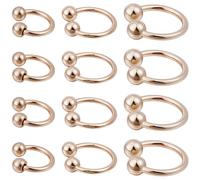 GORGECRAFT 1 Box 12Pcs 3 Sizes Alloy Bikini Clips Gold Metal U Shape Ring Garment Clasps Bra Hook Closure Swimwear Front Clasp Replacement Connector Linker Buckle Fasteners Pins for Lingerie Sewing