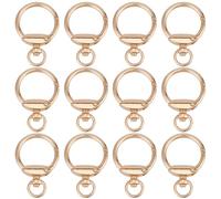 GORGECRAFT 1 Box 12Pcs Round Spring Swivel Rings Gold Metal Alloy O Ring Snaps Hooks Carabiner Clips Buckles Gate Clasps with Fixed Eyelet for Bags Belts Keychain Purses DIY Craft Accessories
