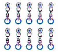 GORGECRAFT 1 Box 14Pcs Rings Zipper Pulls Tabs Metal Rainbow Zipper Slider Replacement Alloy Coloful Zipper Sliders Charms Zipper Repair Kit for Purse Bags Making Craft Sewing DIY Tailor Luggages
