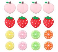 GORGECRAFT 1 Box 16Pcs Thumb Grip Caps Cute Fruit Joystick Covers Peach Strawberry Silicone Switch Thumb Pad Covers Replacement Anti-Slip Analog Thumbstick Button for Game Console Controller