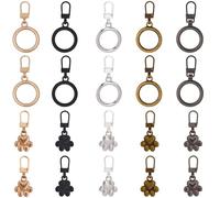GORGECRAFT 1 Box 20Pcs 10 Styles Zipper Pulls Replacement Dog Paw Zipper Charms Gold Silver Alloy Round Black Pet Print Round Ring Detachable Repair Tab Zippers Pulls for Bag Suitcase Jacket Backpacks