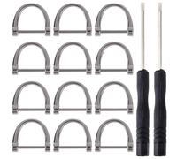 GORGECRAFT 1 Box 20Pcs Black D Ring Screws Metal Alloy Horseshoe U Shape Purse Holder Clip Shackle Buckle Screws with 2Pcs Iron Screwdriver for DIY Crafting Leather Bags Keychain Supplies