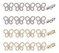 GORGECRAFT 1 Box 20Pcs Rhinestone Butterfly Buttons Sliver Golden Crystal Alloy Shank Button Sew on Clothing Buttons Crystal Embellishments for DIY Crafts Wedding Dress Hat Decor Jewelry Making