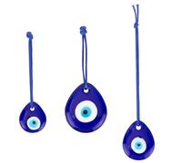 GORGECRAFT 1 Box 3Pcs 3 Styles Blue Evil Eye Ornament Glass Teardrop Turkish Greek Nazar Amulet Good Luck Protection Hanging Charms Pendants for Home Office Garden Wedding Party Decor Accessories