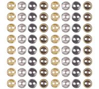 GORGECRAFT 1 Box 400Pcs 4 Colors Mini Metal Buttons 3.5mm Round Gold Silver Antique Bronze 2 Hole Bread Button Fasteners for Doll Clothes Bag Decoration DIY Garment Buckle Sewing Crafts
