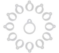 GORGECRAFT 1 Box 60PCS Clear Anti-Lost Silicone Rubber Rings 13mm Band Holder Silicone Pendant Multipurpose Adjustable Cases Necklace Lanyard Replacement Carrying Kit for Key-Ring Pendant