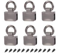 GORGECRAFT 1 Box 6Pcs Metal Bag Suspension Clasp Connector with D Ring Bags Rectangle Bridge Hanger Handbag Chain Strap Side Clip Buckles for Purse DIY Keychain Lanyard Leather Craft Gunmetal