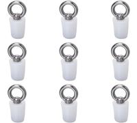 GORGECRAFT 1 Box 9Pcs White Rubber Stoppers Silicone Rubber Cone Anti-Return Water Floor Plug Solid Bathtub Bungs Tapered Plug with Stainless Steel Ring Handle for Waters Drainage Hole