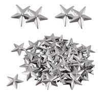GORGECRAFT 1" Galvanized Mini Metal Barn Star Vintage Rustic Three Dimensional Christmas Tree Ornament for Hanging Wall Holiday Wreath Decor Craft Project Supply Handmade Accessory