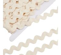 GORGECRAFT 1 inch/25mm Cotton Rick Rack 10 Yards RIC Rac Trim Rickrack Lace Wave Ribbon Floral White Zig Zag Wave Bending Fringe Lace Trim S Shaped Woven Braided Fabric for Sewing DIY Crafts