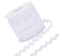 GORGECRAFT 1 Roll 27 Yards/25m RIC Rac Wavy Sewing Trim with 5mm Fringe for Sewing Flowers Wedding Party Crafts (White)