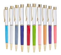 GORGECRAFT 10 Pcs/set Empty Tube Pens Creative Empty Ballpoint Pen Golden Cap for DIY Glitter Epoxy Resin Crystal Ballpoint Pen Herbarium Pen Making, 10 Colors
