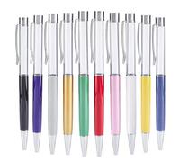 GORGECRAFT 10 Pcs/set Empty Tube Pens Creative Empty Ballpoint Pen Silver Cap for DIY Glitter Epoxy Resin Crystal Ballpoint Pen Herbarium Pen Making, 10 Colors