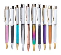 GORGECRAFT 10 Pcs/set Empty Tube Pens Creative Fillable Empty Ballpoint Pen for DIY Filling Glitter Epoxy Resin Crystal Herbarium Office Writing Supplies