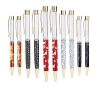 GORGECRAFT 10 Pcs/set Empty Tube Pens Creative Marble Empty Ballpoint Pen for DIY Glitter Epoxy Resin Crystal Ballpoint Pen Herbarium Pen Making