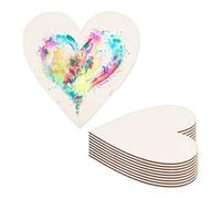 GORGECRAFT 10 Pcs Wooden Heart Shapes, 5.90" Unfinished Wooden Heart Ornaments to Paint and Decorate Crafts for Wedding and Birthday Projects for Valentine's Day