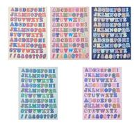 GORGECRAFT 10 Sheets 5 Colors Letter Stickers Self Adhesive Plastic Alphabet A~Z Symbols Sticker Capital Letters Mailbox Labels DIY Crafts Art Making for Scrapbooking Cards Notebook Kitchen Decor