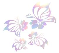 GORGECRAFT 10 Sheets PET Waterproof Sticker Reflective Bumper Decal Butterfly Hibiscus Flowers Hawaiian Car Decals Set Women Car Rearview Mirror Stickers for Auto Truck SUV Wall Art Laptop (Colorful)