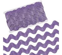 GORGECRAFT 10 Yard 40mm Metallic RIC Rac Trim Rick Rack Jumbo Wave Bending Fringe Lace Trimming Ribbon large Sewing Braided Woven Fabric for Crafts gift Christmas Wrapping Wedding Cloth(Purple)