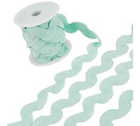 GORGECRAFT 10 Yards 1.5"/37mm Wide Wave Bending Fringe Trim Aquamarine Rick Rack Zig Zag RIC Rac Trim Curved Woven Braided Fabric Webbing Edge Lace Ribbon for Sewing Home Party Wedding Dress Craft