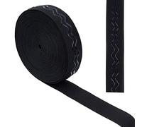 GORGECRAFT 10 Yards 30mm Wide Non-Slip Elastic Ribbon Wave Silicone Elastic Gripper Band Stretch Rubbers Elastic Belt for DIY Garment Sewing Crafts Sports Shorts Accessories, Black
