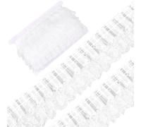GORGECRAFT 10 Yards Pleated Organza Lace Trim Double Layer Gathered Lace Edge Ribbon 5cm Wide Ruffled Tulle Fabric Mesh Edging Trimmings for Applique Embroidered Wedding Dress Sewing Crafts White